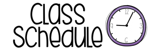Class schedule Class schedule